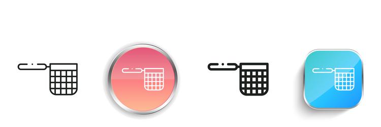 fish net icon thin linear regular and button vector image
