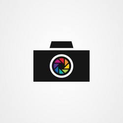 Camera icon photo studio logo design Royalty Free Vector