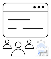 collaborative teamwork and cloud integration vector image