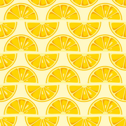 Lemon slices seamless pattern vector
