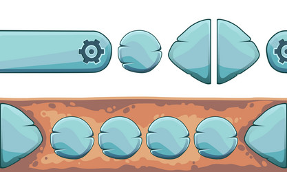 set of cartoon buttons with different shapes gui vector image