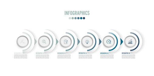 Six paper white overlapping arrows placed vector