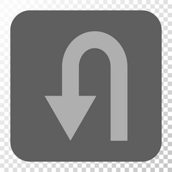 Turn back rounded square button vector