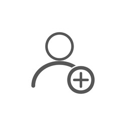 user profile with plus line icon add new friend vector image