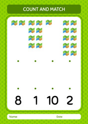 Count and match game with map worksheet vector