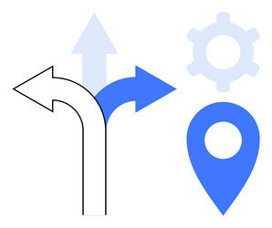 decision-making concept with arrows map pin vector image
