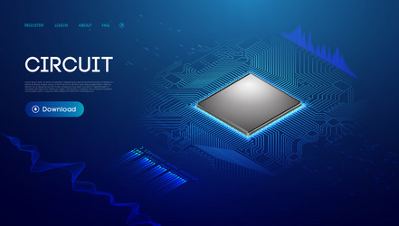 Ai artificial intelligence isometric landing page Vector Image