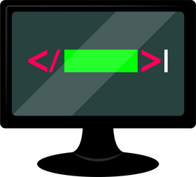 programming code on a monitor screen vector image