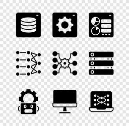 set server data computer api interface robot vector image