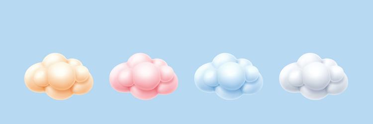 clouds 3d sphere liquid balls or multicolor blobs vector image