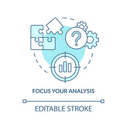 focus your analysis turquoise concept icon vector