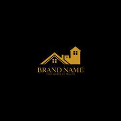 house design logo gold color vector