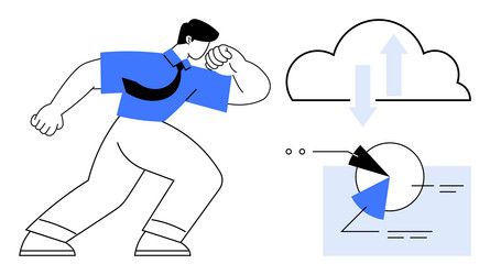 professional viewing analytics with cloud data vector image