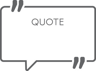 rectangular empty quote box with quotation marks vector image