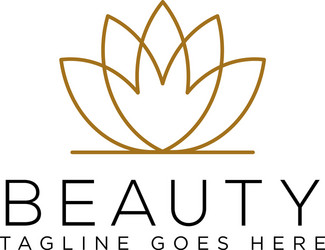 beauty cosmetic line art logo template icon vector