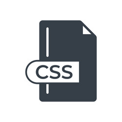 css file format icon extension filled vector image