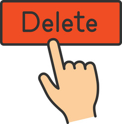 delete button click color icon vector image