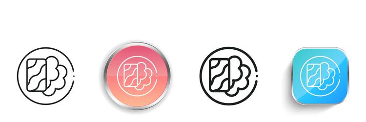 fish icon thin linear regular and button style vector image