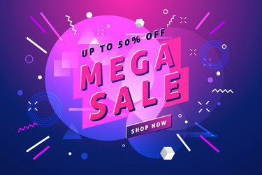 mega sale banner and poster vector