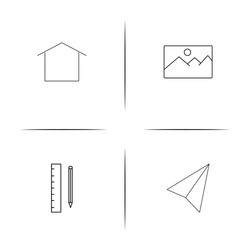 web and text simple linear icons set outlined vector image