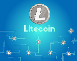 blockchain litecoin circuit networking technology vector image