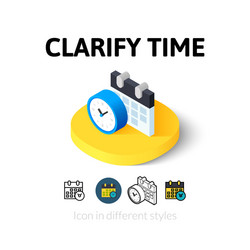 clarify time icon in different style vector image