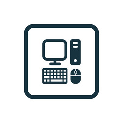 Computer icon rounded squares button vector