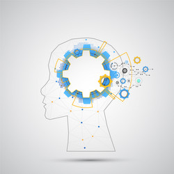 creative brain concept background with triangular vector image