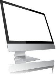 desktop computer modern monitor display design vector