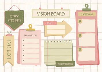 Hand drawn vision board vector