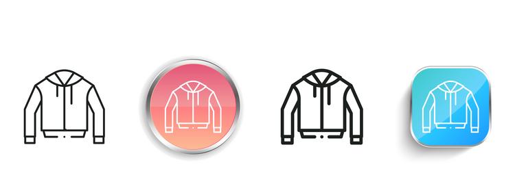 jacket icon thin linear regular and button style vector image