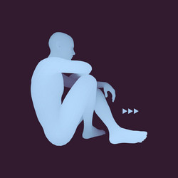 man in a thinker pose 3d model business vector image