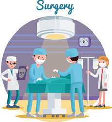 Medical surgery flat composition vector