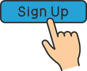 sign up button click color icon vector image
