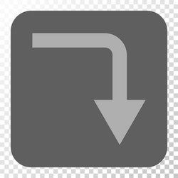 Turn down rounded square button vector