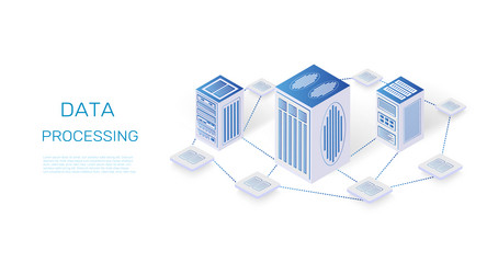 cloud data server hosting website isometric vector image