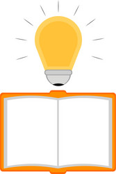 Empty notebook with a lightbulb idea icon vector