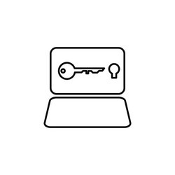 Hacker computer icon on white background can vector