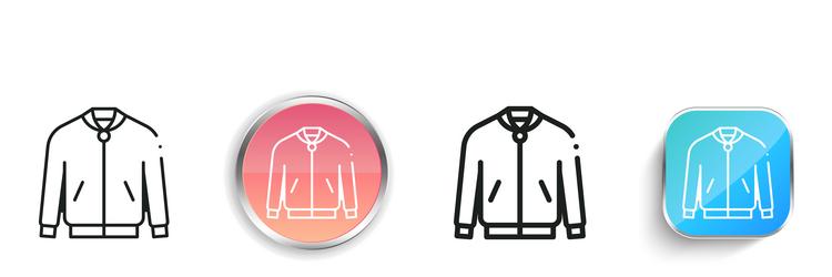 jacket icon thin linear regular and button style vector image