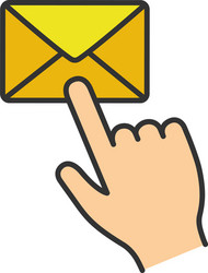 mail button click color icon vector