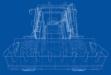 Sketch of loading shovel with back actor vector