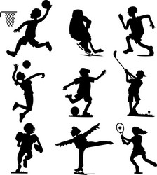 Sporty Silhouette People vector