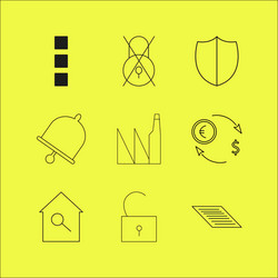 web linear icon set simple outline icons vector image
