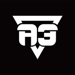 Ae logo monogram with triangle shape rounded vector