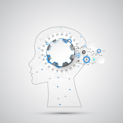 creative brain concept background with triangular vector image