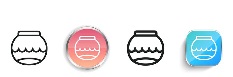 fishbowl icon thin linear regular and button vector image