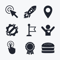 Pointer & Cursor Icons - Hand, Flag, Map vector