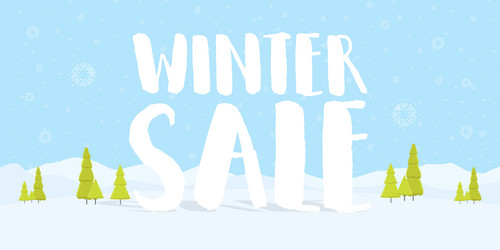 winter sale words on the beautiful christmas flat Vector Image