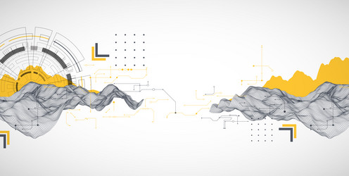 abstract data background with wireframe wave vector image