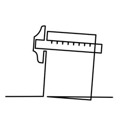 architect t-square continuous one line drawing vector image